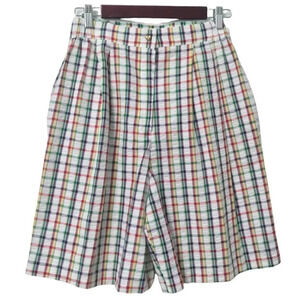 Vintage Coral Bay Bermuda Seersucker Shorts High Waist Long Plaid Golf Outdoor